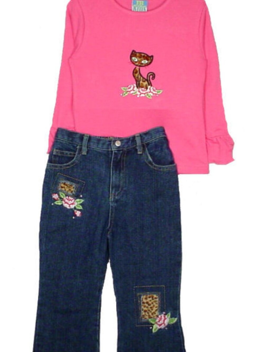 Lil' Jellybean - Girls' 2-Pc Leopard Kitty Jean Set